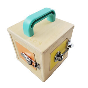 LOVEVERY Wooden Lockbox Toddler Learning Toy from The Realist Play Kit Puzzle